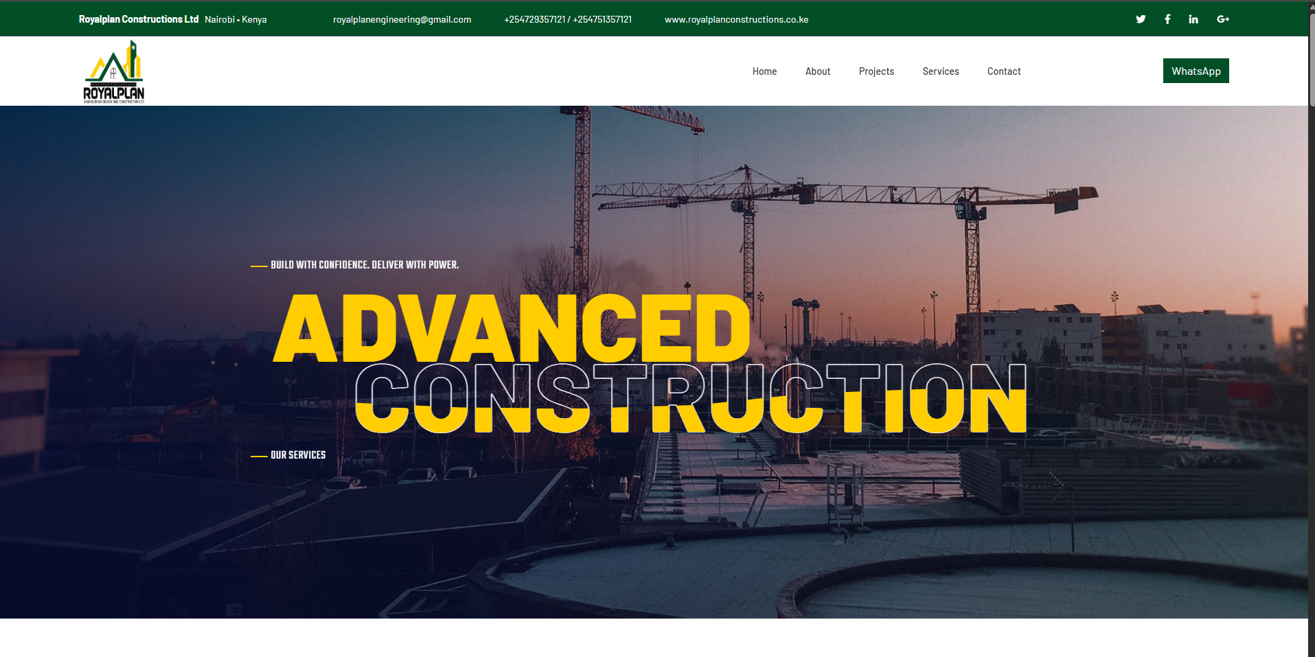 Construction website example